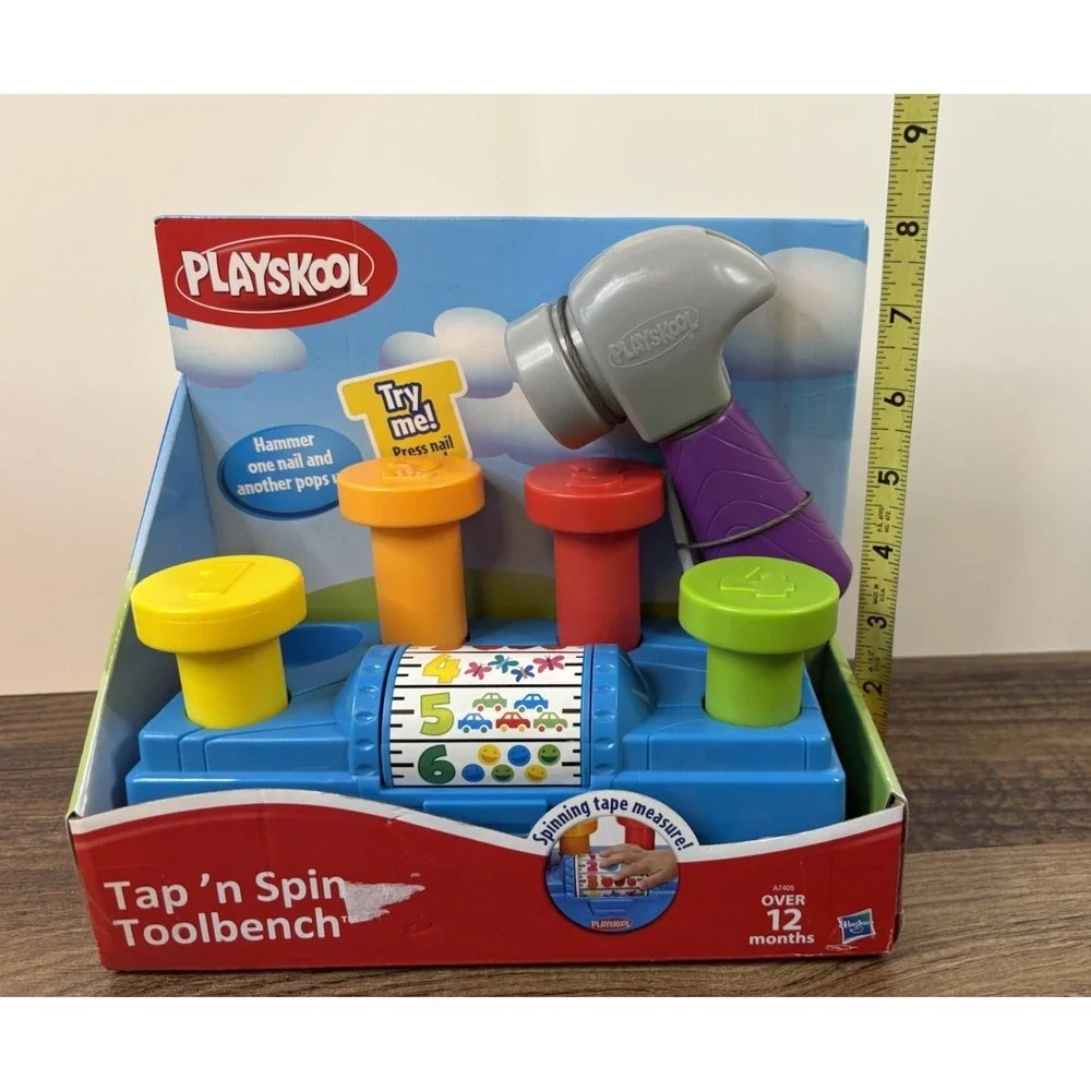 Playskool Tap n' Spin Toolbench with Hammer 2014 Tool Bench Tapping Spins NEW